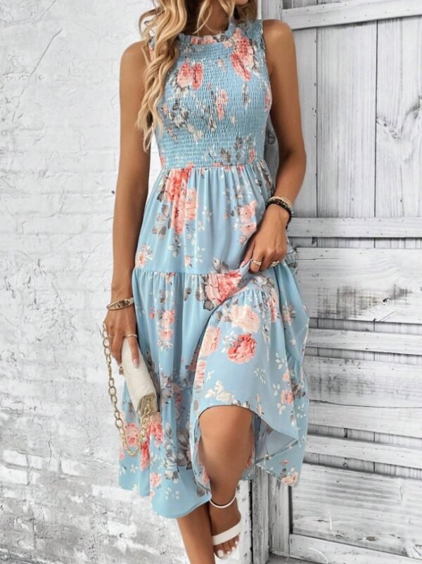 2130a863-5765-4923-9b5c-023ecbaf6af5.jpg Floral Print Layered Hem Dress Maxi