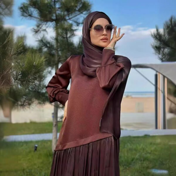 Muslim  Satin Stitching Fashion Dress