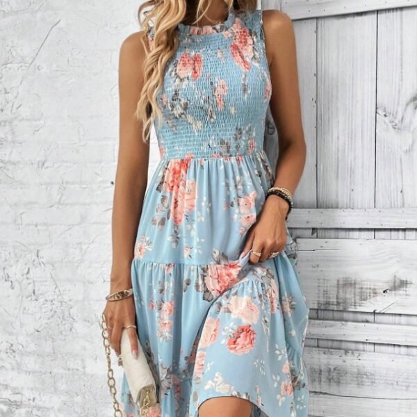 8e1b6e18-1745-4b23-9e7a-f377996bf36d.jpg Floral Print Layered Hem Dress Maxi