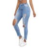 Washed Hole Slim Stretch Skinny Pants