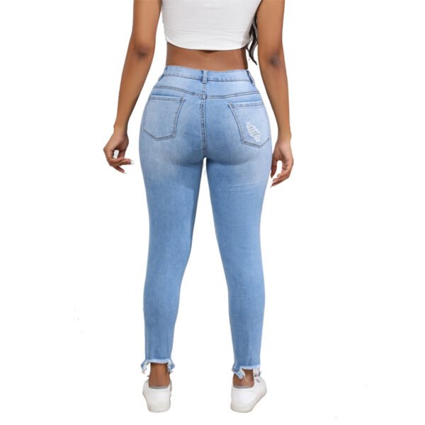 Washed Hole Slim Stretch Skinny Pants