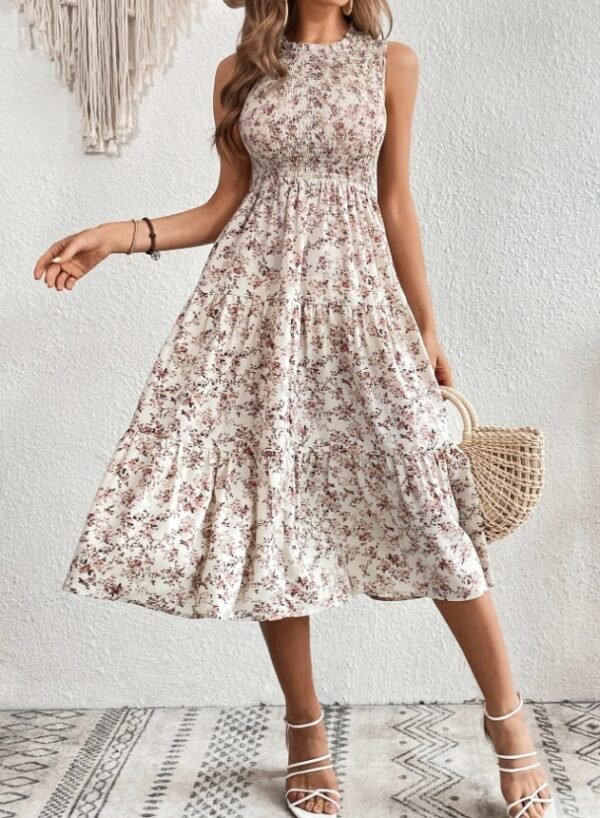 fd5840ae-63a8-4e50-8780-3b3995a76702.jpg Floral Print Layered Hem Dress Maxi